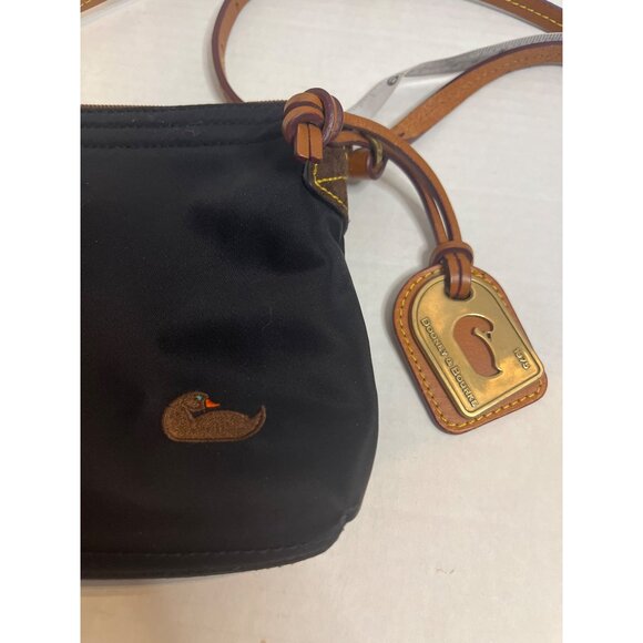 Dooney & Bourke Crossbody Bag In Black & Pink Nylon With Leather Trim and charm - Picture 9 of 13
